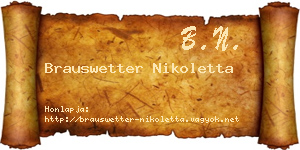 Brauswetter Nikoletta névjegykártya